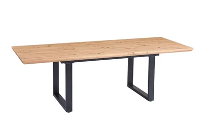 Produktbild von Esstisch Schweizer Kante MDF-Platte eichenfarben 160 x 90 U-Gestell schwarz Bird