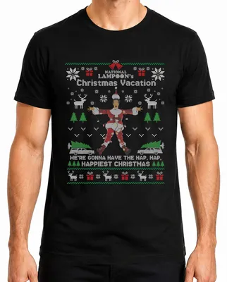 Zdjęcie produktu dla National Lampoons Christmas Vacation Clark Griswold Świąteczna koszulka męska, czarny, 3XL