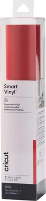 Produktbild von Cricut Smart Vinyl Removable, Hitzebeständige Vinylrolle, Rot, Einfarbig, Glänzend, 330 mm, 3700 mm