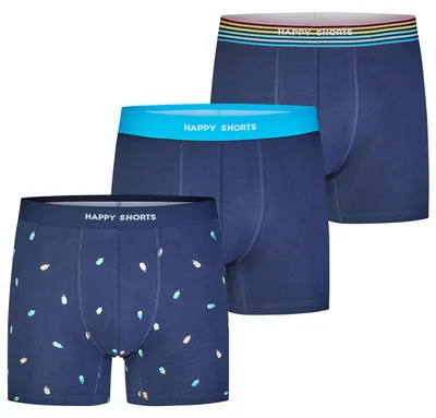 Produktbild von Happy Shorts Herren Boxer Jersey 3-Pack ice - Größe L