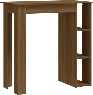 Produktbild von vidaXL Bartisch mit Regal Braun Eiche 102x50x103,5 cm Holzwerkstoff
