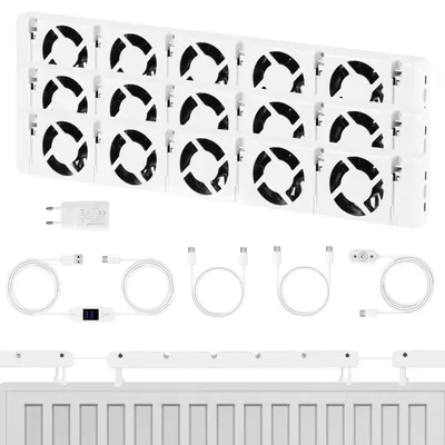 Obrázek produktu pro Peviasot, zesilovač výkonu topení, 5 ventilátorů, magnetický, bílý, sada 3 ks, ventilátor na topení