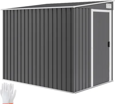 Produktbild von Outsunny Metall Gerätehaus 2,81m² 154x206,5x181 cm Geräteschuppen mit Pultdach
