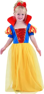 Produktbild von Märchenprinzessin-Mädchenkostüm blau-gelb-rot XS 3-4 Jahre (92-104 cm)
