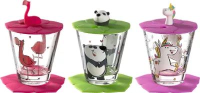 Produktbild von Leonardo Kindertrinkset BAMBINI 9-teilig Flamingo Einhorn Panda, 034805