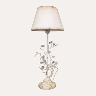Produktbild von KEYHOMESTORE | Lampe mit Blumen aus weißem Eisen, H. 84 cm