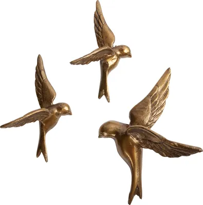 Produktbild von Be Pure Home Avaler Wanddekoration – 3 Stück – Antique Brass | Wandelemente