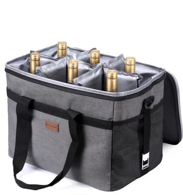 Produktbild von Packaway 4-lagige Kühltasche mit Isolierung – Lunchtasche 30 Liter – inklusive Trennwand – Grau