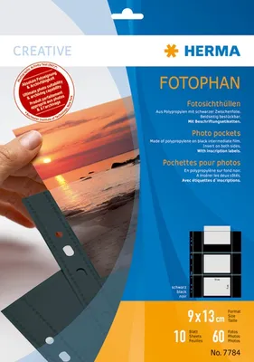 Produktbild von Fotophan-Sichthüllen 9x13cm quer schwarz VE=10x10 Hüllen