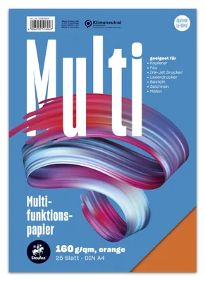 Image de Staufen® 734051694 Papier multifonctions 7X PLUS - A4, 160 g/qm, orange, 25 feuilles