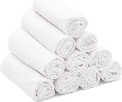 Produktbild von 10er Set Waschlappen, 35x50 cm aus 100% Baumwolle, weiß