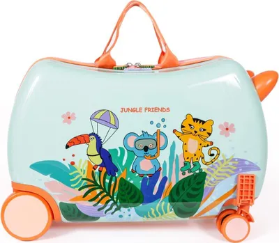 Immagine prodotto di Milk&Moo Jungle Friends Trolley per Bambini, Valigia Cavalcabile, Trolley con Ruote, Robusto, Sicuro ed Ergonomico, Ruote Girevoli a 360 Gradi, 21L