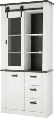 Produktbild von Buffetschrank Sherwood - Pinie Weiß Landhaus mit LED-Rückwandbeleuchtung