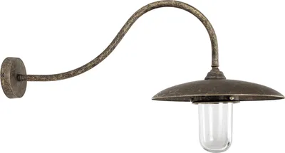 Produktbild von Außenlampe Wand Glas Messing massiv E27 IP44 H: 36,5 cm in Bronze Antik matt Maritim Außenleuchte