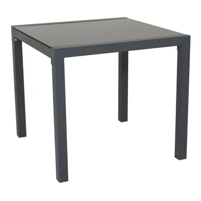 Produktbild von SVITA Gartentisch aus Aluminium mit Glasplatte Balkon-Tisch Gartenmöbel Grau