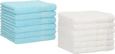 Zdjęcie produktu dla Betz 12 sztuk ręczników gościnnych 30x50 cm PALERMO 100% bawełna Kolor: biały i turkusowy