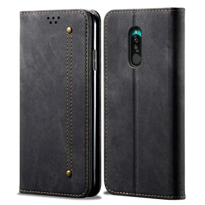 Immagine prodotto di Custodia Redmi 8, Custodia a portafoglio in pelle con chiusura magnetica e custodia con funzione stand per Xiaomi Redmi 8 Nero