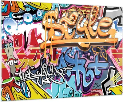 Produktbild von Bilder auf glas - Graffiti modern - 100x70cm - Glasbilder - Wandbilder - Kunstdruck - zum Aufhängen bereit - Wanddekoration aus Glas - Glas Bilder - Wandbild auf Glas - Einteilig - GAA100x70-3578