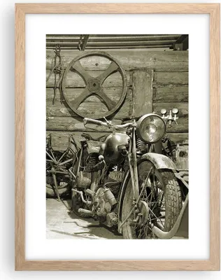 Produktbild von Gerahmtes Poster - Rahmen in heller Eiche - Werkstatt Motor - 30x40 cm - Wand Bild - Wanddeko - Wandbilder - Kunstposter - Wandposter - Bilderrahmen - Bilder - Kunstdruck - Wandbild - P2NPA30x40-3519