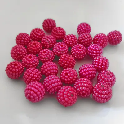 Produktbild von Bubble Perlen rund aus Acryl, 10 mm, 30 Stück, Pink / Dunkelpink