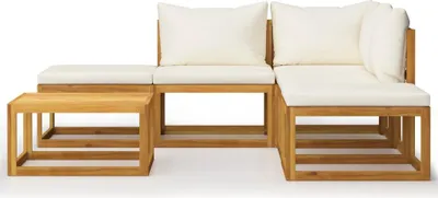 Produktbild von vidaXL 6-tlg. Garten-Lounge-Set mit Auflagen Massivholz Akazie