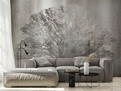Produktbild von Vlies Fototapete Baum 400x280 cm Tapeten Wandtapete XXL Landschaft Natur grau a-C-10086-a-a
