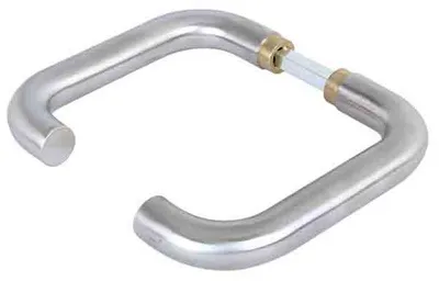 Obrázek produktu pro Alberts 834052, pár dveřních klik, rovné provedení ve tvaru U, nerezová ocel, délka kliky 145 mm, rozteč klik 55 mm