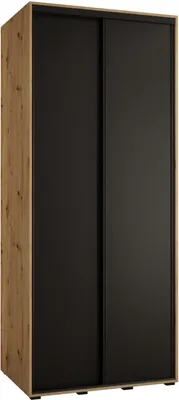 Produktbild von MEBLE KRYSPOL Cannes 1 Schrank mit 2 Schiebetüren - 205,2x100x60 cm - Artisan Schwarz Schwarz