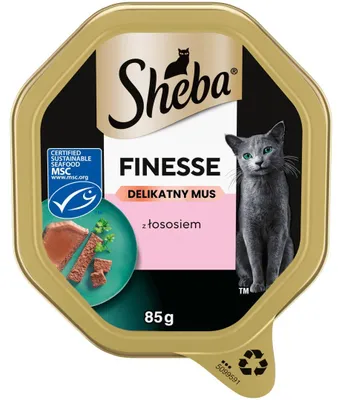 Obrázek produktu pro Sheba Finesse, miska s kompletním mokrým krmivem pro kočky, 85 g, s lososem v pěně