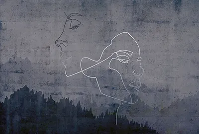 Produktbild von Tadessi Fototapete | Wald | 4.00 m x 2.70 m | Blau | Weiß | Wandbild | Digitaldruck