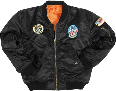 Produktbild von Kinder Fliegerjacke MA1 mit Abzeichen schwarz, XL