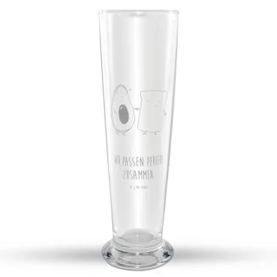 Produktbild von Mr. & Mrs. Panda Weizenglas Avocado Toast - Transparent - Geschenk, Liebe, Weizenbier Glas, Freundin, Mr Mrs, Weißbierglas, Weizen, Bier, Toastbrot, Hochzeit, Bierglas