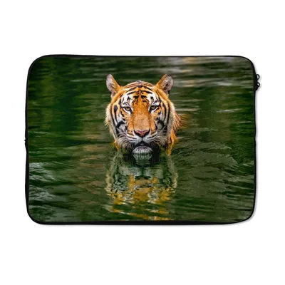Produktbild von MuchoWow® Laptop Hülle 14 ZollTiger - Wasser - Spiegelung Laptoptasche - Laptoptasche - Stoßsicher - Schutzhaube