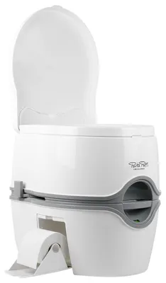 Produktbild von Thetford 92820 Porta Potti 565P Tragbare Toilette Qube, Weiß-Grau, 448 x 388 x 4