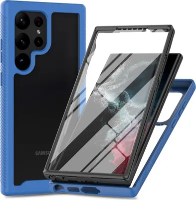 Produktbild von Galaxy S26 Ultra Hülle, TPU Bumper mit Eingebautem Displayschutz 360 Grad Komplettschutz Schutzhülle für Samsung Galaxy S26 Ultra Navy Blau