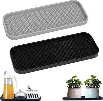 Produktbild von Silikon-Schwammhalter für Spülbürsten und Seife, schwarz-grau, 2-teilig