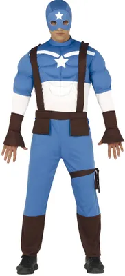 Immagine prodotto di costume da supereroe blu per uomo, taglia:L