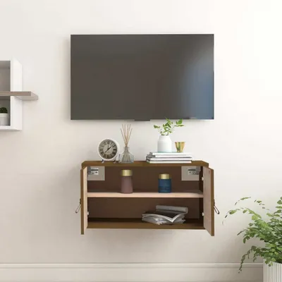 Produktbild von "im Angebot" Wandschrank Honigbraun 60x30x30 cm Massivholz Kiefer - Wandregale CC21571