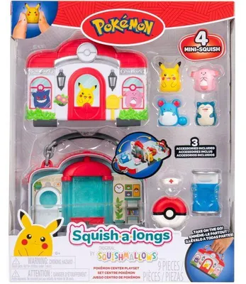 Immagine prodotto di Set di gioco Pokémon Squishmallows, collezione Squish-a-longs, 4 mini-Squish Pokémon