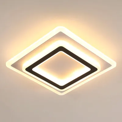 Image de Comely, plafonnier LED de 38W, 4275 lumens, forme carrée, couleur noire, température de couleur 3000K