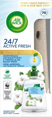 Zdjęcie produktu dla Air Wick Automatyczny odswiezacz powietrza i wklad Kwiat Bawelny, 228 ml