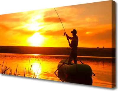 Produktbild von Tulup Leinwand-Bilder 100x50 Wandbild Canvas Kunstdruck Sonne Meer Fischer Landschaft