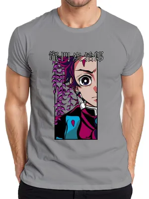 Immagine prodotto di 竈門炭治郎 鬼滅の刃 Maglietta Uomo Anime Manga Cosplay Fan Gift, Grigio, XL