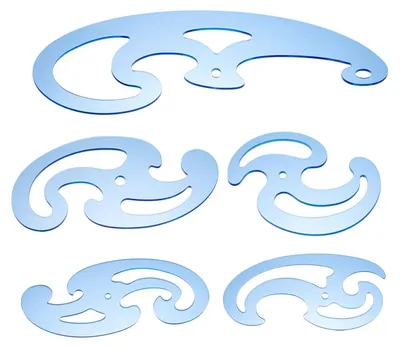 Produktbild von Omgoods – Set aus 5 gebogenen Linealen aus Acryl für Nähzubehör