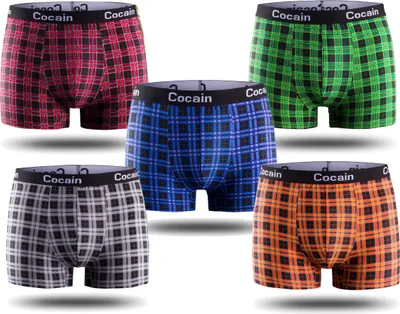 Produktbild von Cocain underwear 5 Boxershorts Herren , Farben:dunkle Karos, Gr.:L