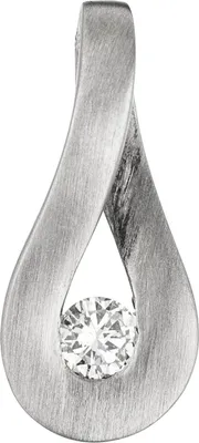 Produktbild von Anhänger Halsschmuck Tropfen mit Diamant Brillant, 950 Platin, mattiert
