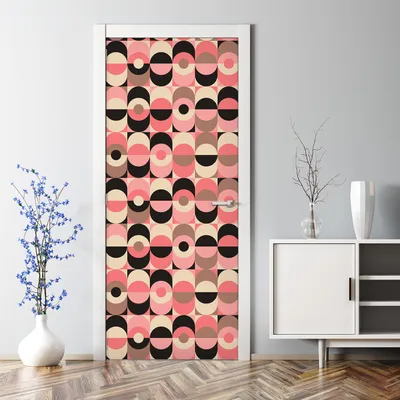 Produktbild von Dekorative Türposter selbstklebend Wandaufkleber Türaufkleber Vintage Rosa Schwarz 85 x 200 cm