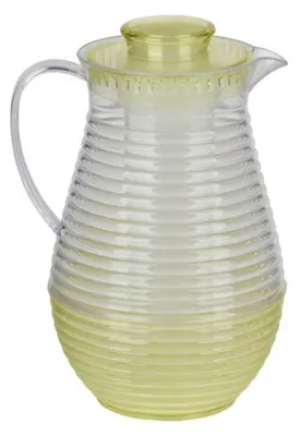 Produktbild von Wasser-/Saftkrug mit Eiswurfelbehalter – 2 Liter – Kunststoff – gelb – 25 cm