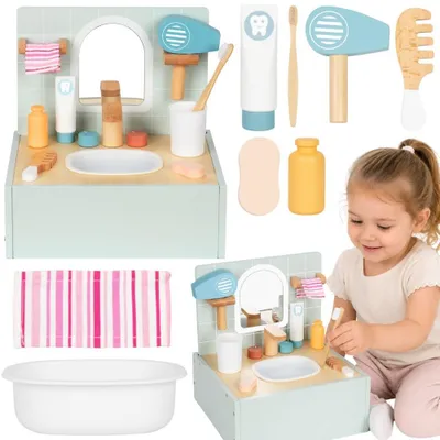 Produktbild von Tooky Spielzeugtoilette Badezimmer Holztoilette Badezimmer mit Zubehör