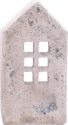 Produktbild von Windlicht Haus Antik Optik Zement creme 23 cm
